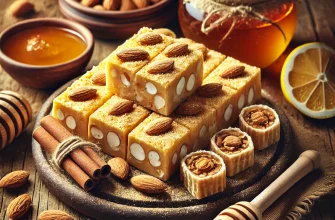 Turrón de Jijona casero en un plato, con textura suave y color dorado, acompañado de almendras enteras y decorado con una ramita de canela.