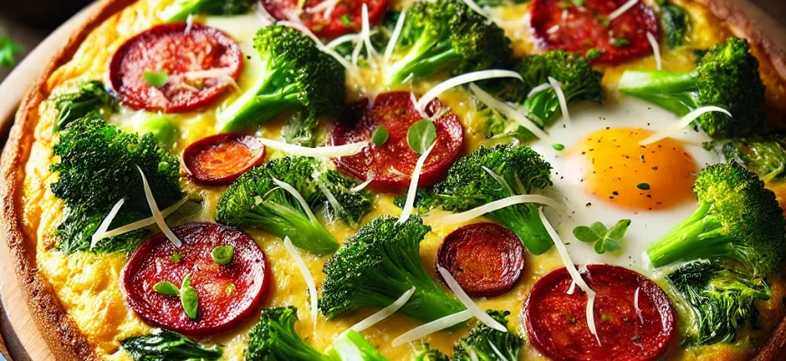 Frittata de Chouriço e Brócolos - Receita fácil e deliciosa